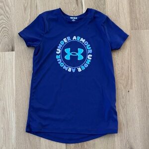 Under Armour Kids purple ish Blue Logo Tee